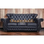 Monk Chesterfield 3 sits soffa svart (K70) i färg helt i äkta skinn